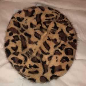 Leopard print beret